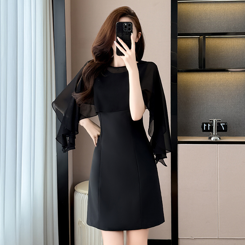 Black Flutter Sleeve Plus Size Bodycon Dress Summer 2026 - Image 2