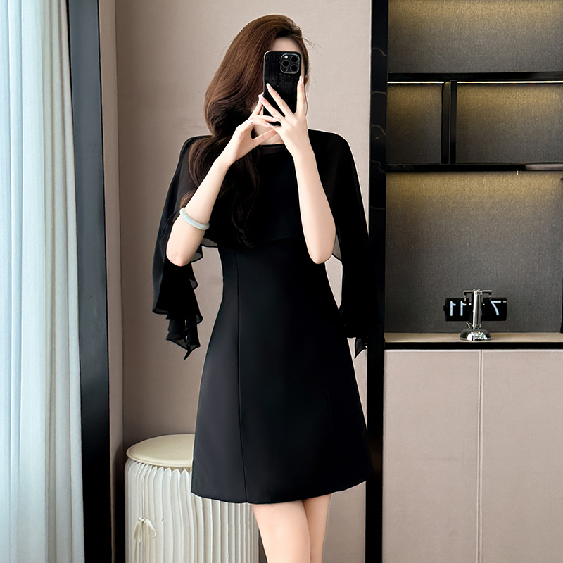 Black Flutter Sleeve Plus Size Bodycon Dress Summer 2026 - Image 3