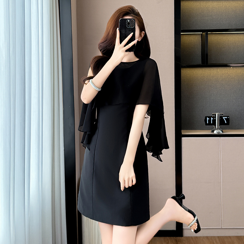 Black Flutter Sleeve Plus Size Bodycon Dress Summer 2026 - Image 4