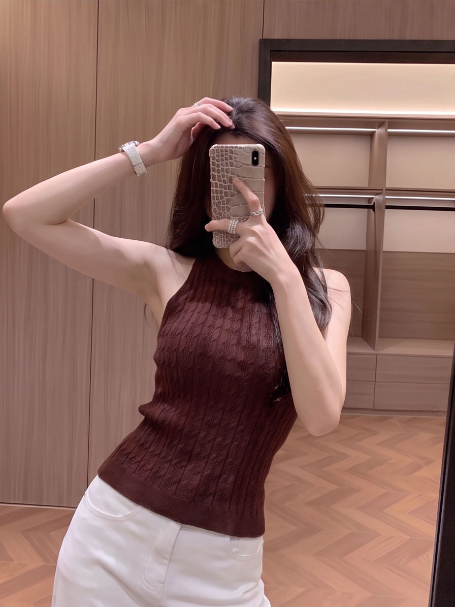 Solid Color Halter Tank Top with Chest Pads Sleeveless Women's Top 2026 Fall - Image 4