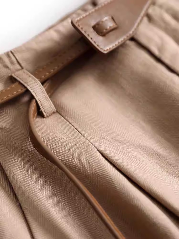 Tencel Linen Wide Leg Pants High Waist Lightweight Summer Commute Women - Image 3