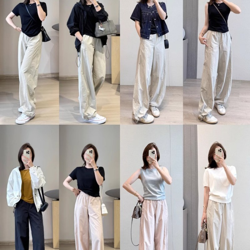 Women's Lightweight Cargo Pants Adjustable Hem Breathable High Waist Straight Leg - Image 5